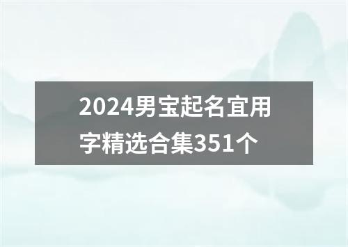 2024男宝起名宜用字精选合集351个