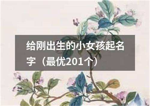 给刚出生的小女孩起名字（最优201个）