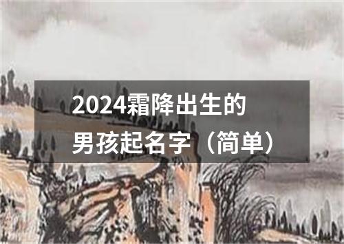 2024霜降出生的男孩起名字（简单）