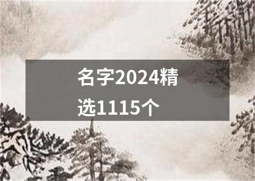 名字2024精选1115个