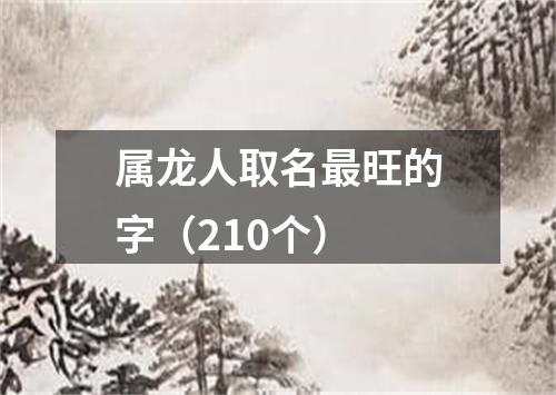 属龙人取名最旺的字（210个）