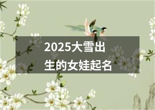 2025大雪出生的女娃起名