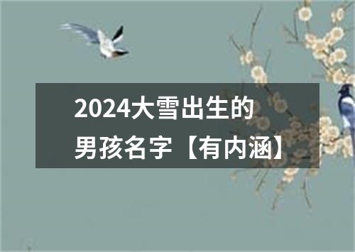 2024大雪出生的男孩名字【有内涵】