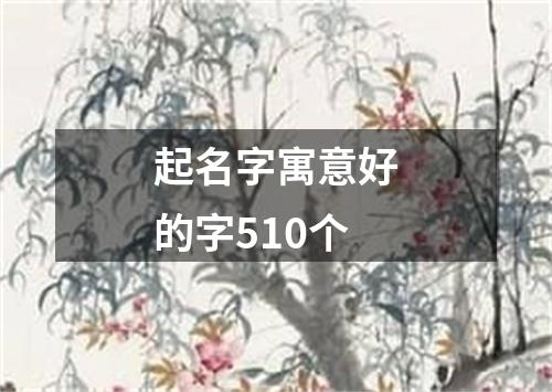 起名字寓意好的字510个