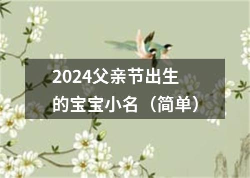 2024父亲节出生的宝宝小名（简单）