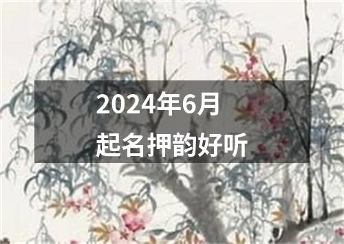 2024年6月起名押韵好听