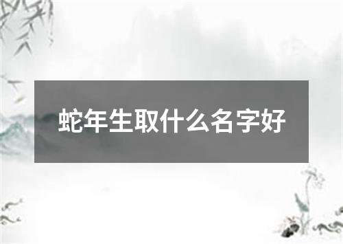 蛇年生取什么名字好