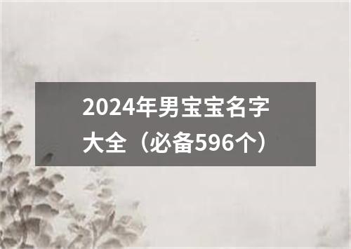 2024年男宝宝名字大全（必备596个）