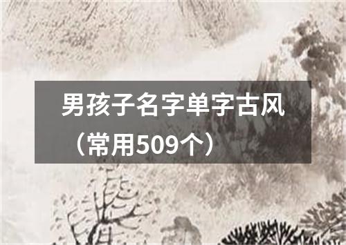 男孩子名字单字古风（常用509个）