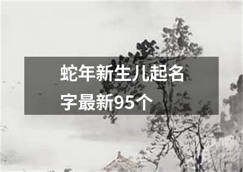 蛇年新生儿起名字最新95个