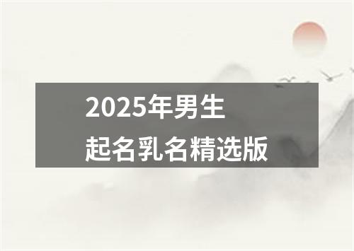 2025年男生起名乳名精选版