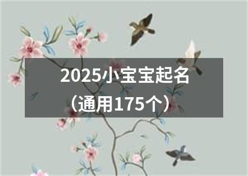 2025小宝宝起名（通用175个）