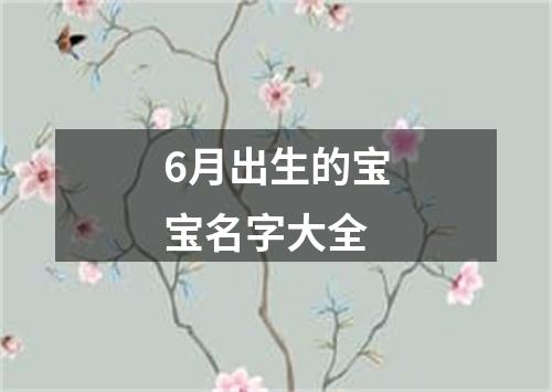 6月出生的宝宝名字大全