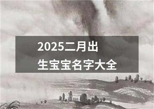 2025二月出生宝宝名字大全