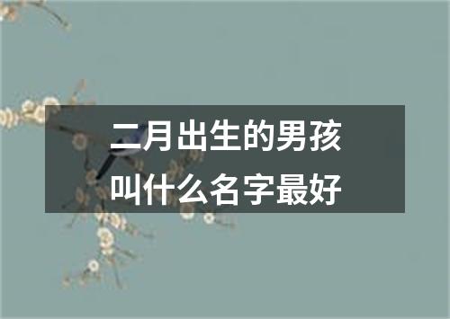 二月出生的男孩叫什么名字最好