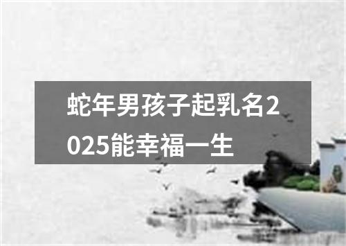 蛇年男孩子起乳名2025能幸福一生