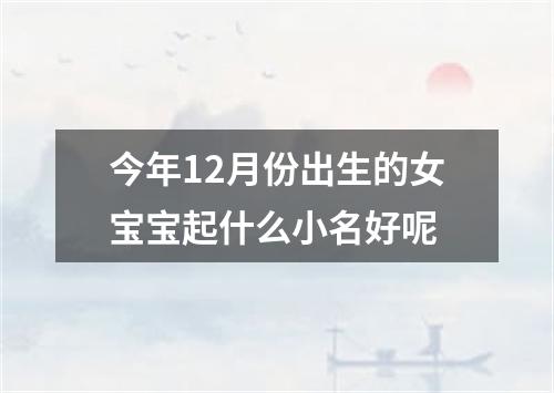 今年12月份出生的女宝宝起什么小名好呢