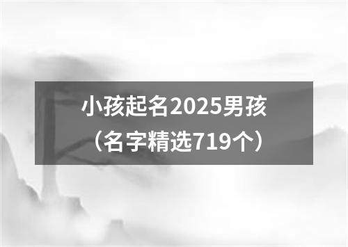 小孩起名2025男孩（名字精选719个）