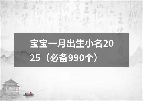 宝宝一月出生小名2025（必备990个）