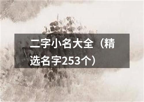 二字小名大全（精选名字253个）