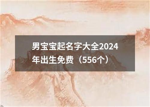 男宝宝起名字大全2024年出生免费（556个）