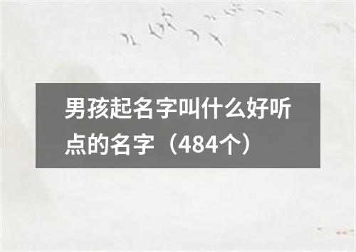 男孩起名字叫什么好听点的名字（484个）