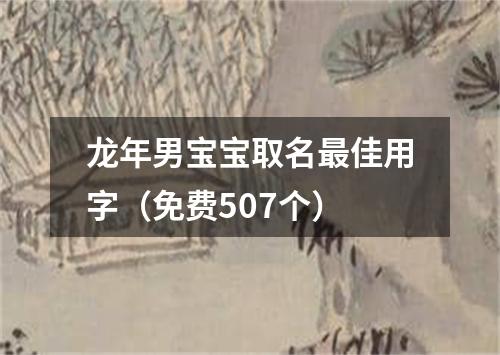 龙年男宝宝取名最佳用字（免费507个）