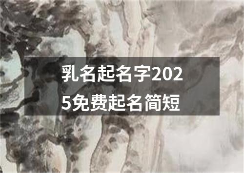 乳名起名字2025免费起名简短