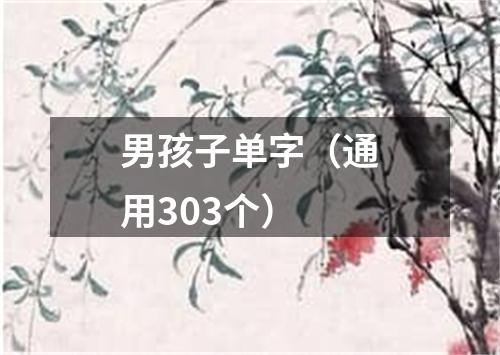 男孩子单字（通用303个）