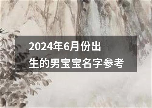 2024年6月份出生的男宝宝名字参考