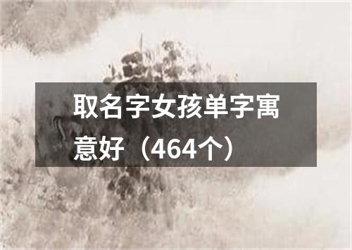 取名字女孩单字寓意好（464个）