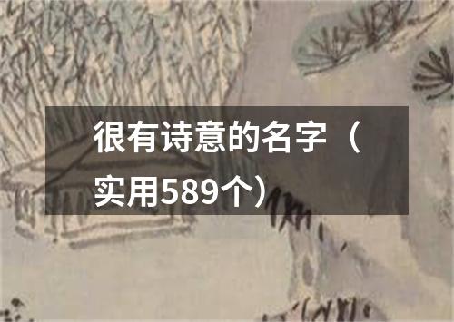 很有诗意的名字（实用589个）