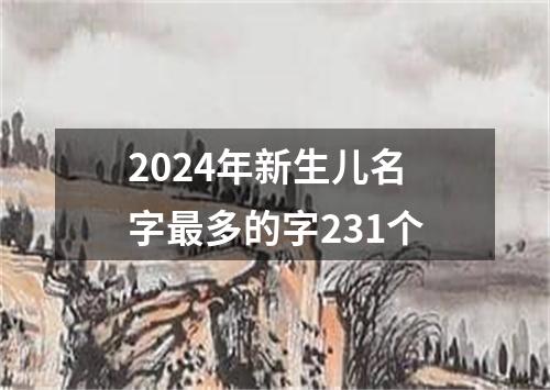 2024年新生儿名字最多的字231个