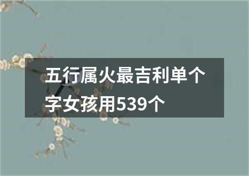 五行属火最吉利单个字女孩用539个