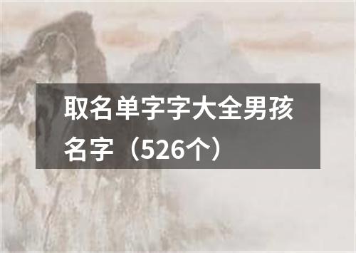 取名单字字大全男孩名字（526个）