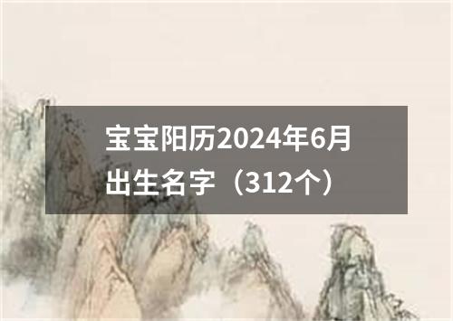 宝宝阳历2024年6月出生名字（312个）