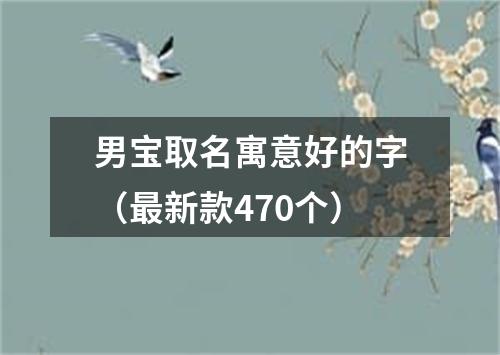 男宝取名寓意好的字（最新款470个）