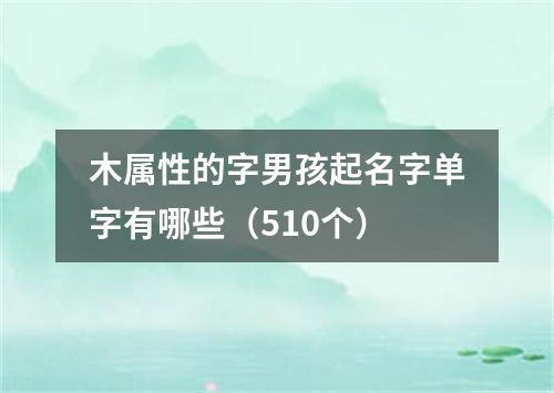 木属性的字男孩起名字单字有哪些（510个）