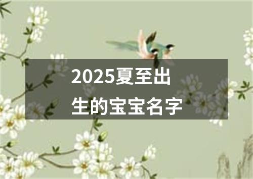 2025夏至出生的宝宝名字