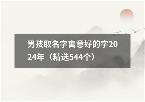 男孩取名字寓意好的字2024年（精选544个）