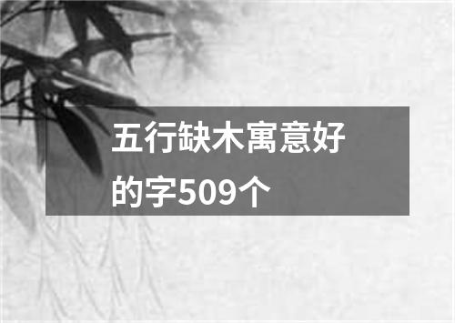 五行缺木寓意好的字509个