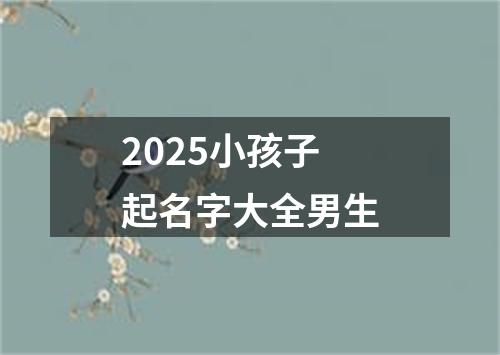 2025小孩子起名字大全男生