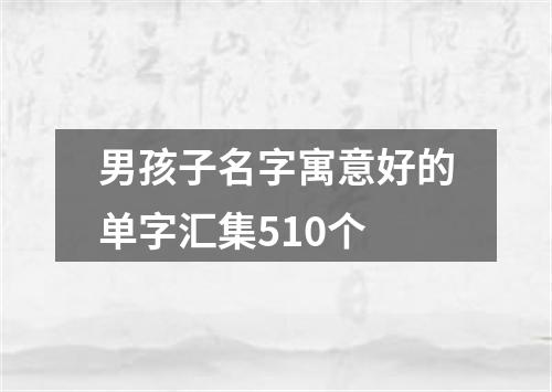 男孩子名字寓意好的单字汇集510个