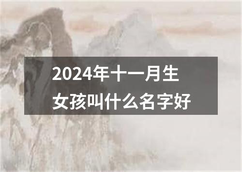 2024年十一月生女孩叫什么名字好