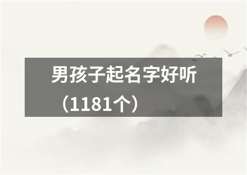 男孩子起名字好听（1181个）