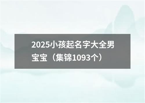 2025小孩起名字大全男宝宝（集锦1093个）