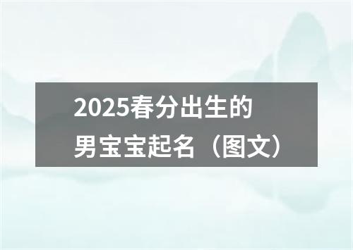 2025春分出生的男宝宝起名（图文）