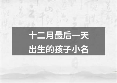 十二月最后一天出生的孩子小名