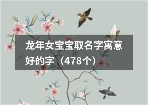 龙年女宝宝取名字寓意好的字（478个）