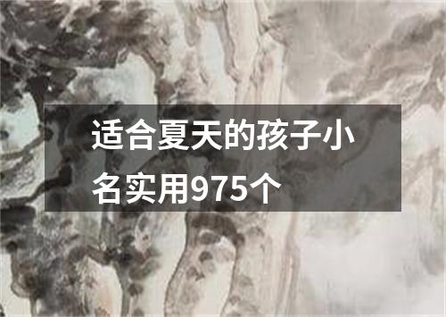 适合夏天的孩子小名实用975个